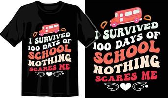 100e jours d'école, conception de t-shirt des cent jours, t-shirt de célébration des 100e jours vecteur