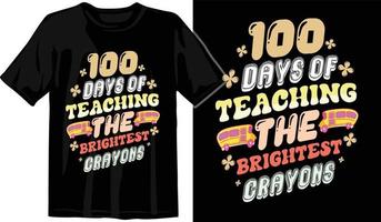 100e jours d'école, conception de t-shirt des cent jours, t-shirt de célébration des 100e jours vecteur