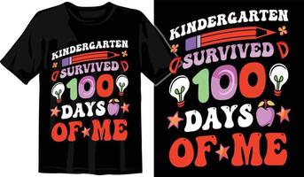 100e jours d'école, conception de t-shirt des cent jours, t-shirt de célébration des 100e jours vecteur