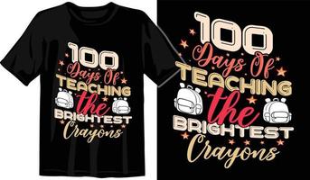 100e jours d'école, conception de t-shirt des cent jours, t-shirt de célébration des 100e jours vecteur