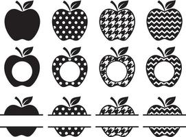 Pomme Nom Cadre svg empaqueter, Pomme svg, Pomme clipart, Pomme monogramme svg, prof svg, école svg, Couper déposer, cricut, silhouette vecteur