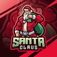 création de logo de mascotte santa esport vecteur