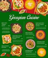 géorgien cuisine restaurant repas menu modèle vecteur