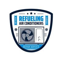 air Conditionneur Ravitaillement un service rétro icône vecteur