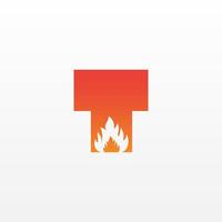 flamme lettre t logo conception vecteur modèle. magnifique logotype conception pour Feu flammes entreprise l'image de marque.