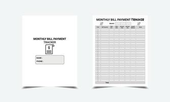 mensuel facture Paiement traqueur kdp intérieur vecteur