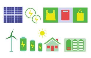 renouvellement énergie et aller vert icône illustration vecteur