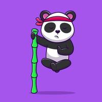 mignonne Panda kungfu méditation dessin animé vecteur Icônes illustration. plat dessin animé concept. adapté pour tout Créatif projet.