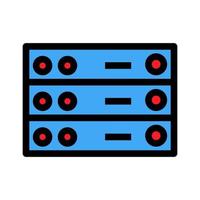 ligne d'icône de serveur de données isolée sur fond blanc. icône noire plate mince sur le style de contour moderne. symbole linéaire et trait modifiable. illustration vectorielle de trait parfait simple et pixel vecteur