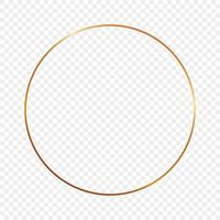 cadre de cercle brillant or isolé sur fond transparent. cadre brillant avec des effets lumineux. illustration vectorielle. vecteur