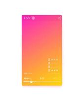 interface de lecteur vidéo de streaming en direct, application mobile ui.eps vecteur