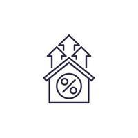 icône de la ligne de croissance des taux hypothécaires.eps vecteur