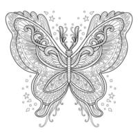 papillon adulte anti stress coloration page vecteur illustration