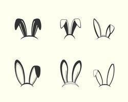 Pâques lapin oreilles illustration collection, main tiré oreille illustration vecteur