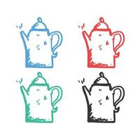 cruche icône, cruche avec manipuler icône, café pot icône, théière café icône, chaud pot café logo, vecteur Icônes dans plusieurs couleurs