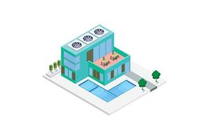 moderne luxe isométrique vert éco amical maison avec solaire panneau, adapté pour schémas, infographies, illustration, et autre graphique en relation actifsweb vecteur