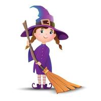 vecteur collection de dessin animé Halloween personnage sorcière.