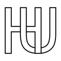 logo signe hein euh icône, nft entrelacé des lettres u h vecteur