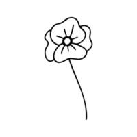 main tiré à base de plantes, floral clipart. un ligne griffonnage vecteur