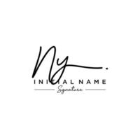 lettre ny signature logo template vecteur