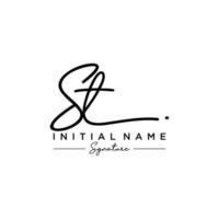 lettre st signature logo template vecteur