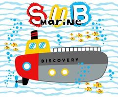 sous-marin des poissons sous-marin, vecteur dessin animé illustration