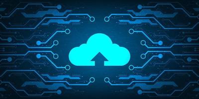 réseau en nuage téléchargeant diverses informations via des systèmes numériques. vecteur