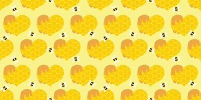 magnifique modèle cœur nid d'abeille dessin animé vecteur illustration, cœur formes et Miel, cœur décoré avec et égouttage Miel, minimal mignonne style pour décorer le mariage, Valentin. l'amour abeille.