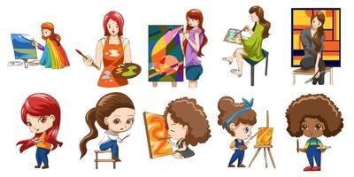 artiste vecteur ensemble collection graphique clipart conception