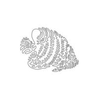Célibataire un ligne dessin de magnifique poisson ange abstrait art. continu ligne dessiner graphique conception vecteur illustration de amical national animal pour icône, symbole, entreprise logo, affiche mur décor