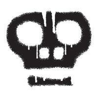 crâne émoticône graffiti avec noir vaporisateur peindre. vecteur illustration