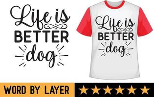 conception de t-shirt svg chien vecteur