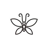 beauté papillon ligne art contour logo conception vecteur