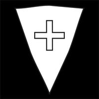vecteur, image de protecteur bouclier icône, noir et blanc couleur, sur noir Contexte vecteur
