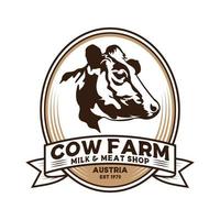 vache ferme vecteur illustration, parfait pour ferme logo et Lait magasin et marque produit logo conception