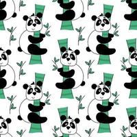 pandas sur eucalyptus des arbres sans couture modèle vecteur