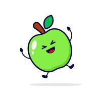 illustration de personnage mignon heureux pomme vecteur