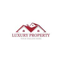 luxe Accueil propriété rouge logo conception, bâtiment, créatif, signe, propriété vecteur