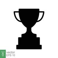 trophée glyphe icône. Facile solide style pour app et la toile conception élément. gagnant, décerner, tasse, champion, concours, prix, a gagné concept. vecteur illustration isolé sur blanc Contexte. eps dix.