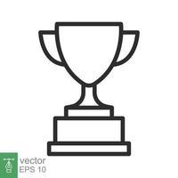 trophée ligne icône. Facile contour style pour app et la toile conception élément. gagnant, décerner, tasse, champion, concours, prix, a gagné concept. vecteur illustration isolé sur blanc Contexte. eps dix.