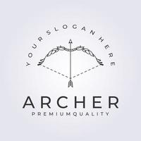 magnifique arc arc pour archer logo icône signe symbole vecteur illustration conception