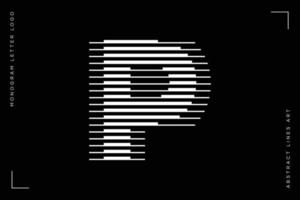 monogramme logo lettre p lignes abstrait moderne art vecteur