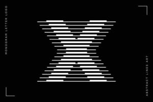 monogramme logo lettre X lignes abstrait moderne art vecteur