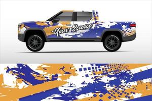 un camion autocollant emballage conception, graphique abstrait grunge ligne conception pour aventure et courses. vecteur