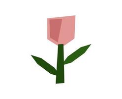 printemps de tulipe fleur de cristal stylisé de vecteur. illustration de la géométrie art polygonal. Image florale d'été décorative géométrique pour carte de voeux Saint Valentin ou affiche, bannière de vacances vecteur