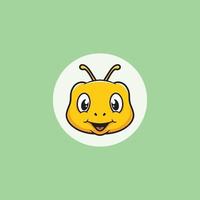 mignonne abeille souriant visage dessin animé illustration vecteur
