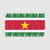 drapeau du suriname brosse illustration vectorielle vecteur