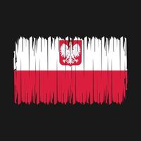 drapeau pologne brosse illustration vectorielle vecteur