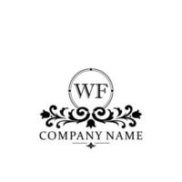 lettre wf floral logo conception. logo pour femmes beauté salon massage cosmétique ou spa marque vecteur