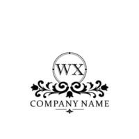 lettre wx floral logo conception. logo pour femmes beauté salon massage cosmétique ou spa marque vecteur